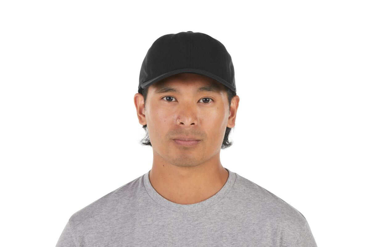 recycled-poly-dad-hat-i7 WebPDP-HAT004002_Recycled_Poly_Dad_Hat_Black_Studio_Harper_Studios_0723_Front__HAT004002OS.jpg